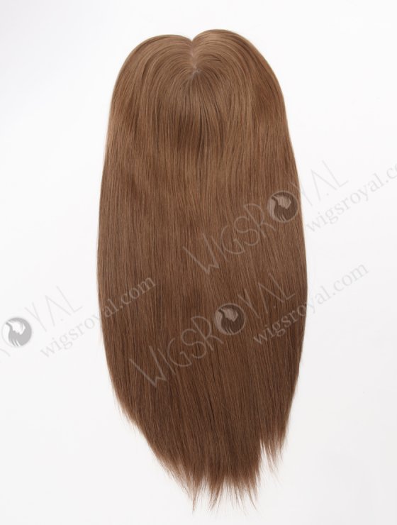 European Human Hair 16'' One Length Straight Middle Golden Brown Color Toppers Topper-022-28761