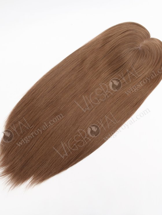 European Human Hair 16'' One Length Straight Middle Golden Brown Color Toppers Topper-022-28762