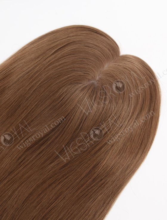 European Human Hair 16'' One Length Straight Middle Golden Brown Color Toppers Topper-022-28764