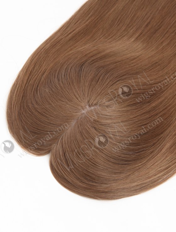 European Human Hair 16'' One Length Straight Middle Golden Brown Color Toppers Topper-022-28763