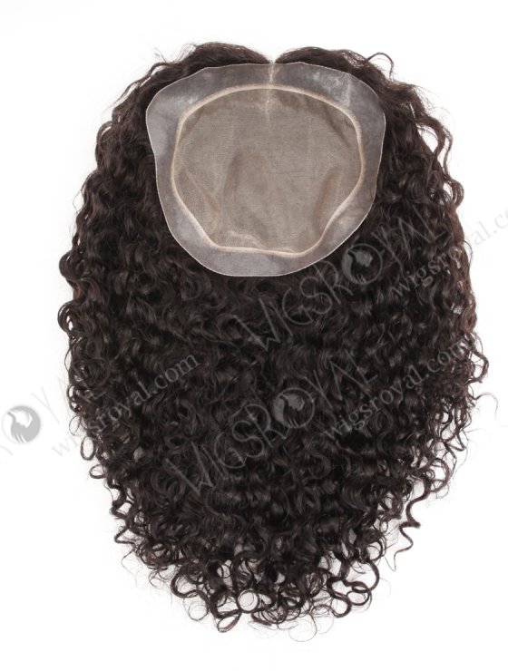 In Stock 14" All One Length 1B# Color Curly 15mm European Vrigin Hair Topper-176-28814