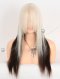 White With Black Color Fine European Virgin Human Hair Lace Front Wig With Bang WR-CLF-068