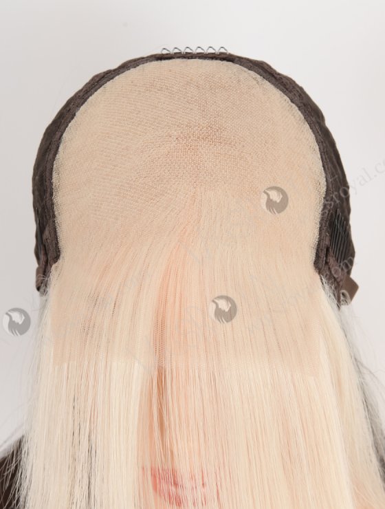 White With Black Color Fine European Virgin Human Hair Lace Front Wig With Bang WR-CLF-068-28893