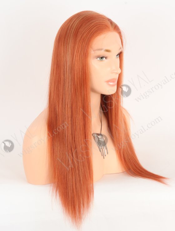 Ultra-beautiful Orange Red Color With Highlight Brazilian Human Hair Lace Front Wig WR-CLF-066-28858