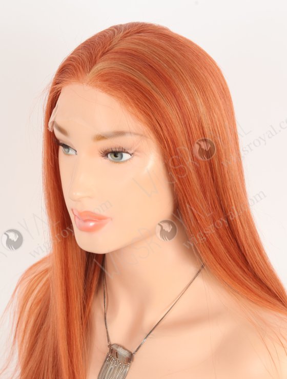 Ultra-beautiful Orange Red Color With Highlight Brazilian Human Hair Lace Front Wig WR-CLF-066-28862