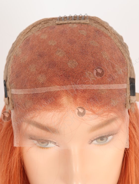 Ultra-beautiful Orange Red Color With Highlight Brazilian Human Hair Lace Front Wig WR-CLF-066-28864