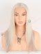 In Stock Brazilian Virgin Hair 16" Straight Platinum Gray Color Lace Front Wig MLF-04019