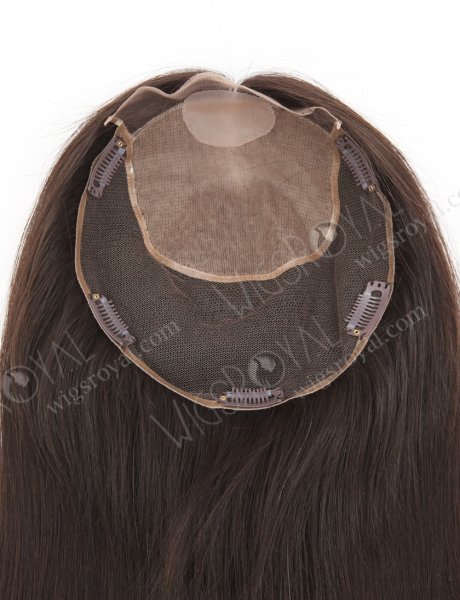 Big Size Thin Silk Top Black Color Topper With Clips Straight Hair Topper WR-TC-106