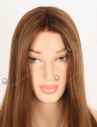 Best Real Hair Wigs for Ladies 18 Inch Straight Gorgeous Medium Brown Color HD Lace Front Wigs RLF-08076