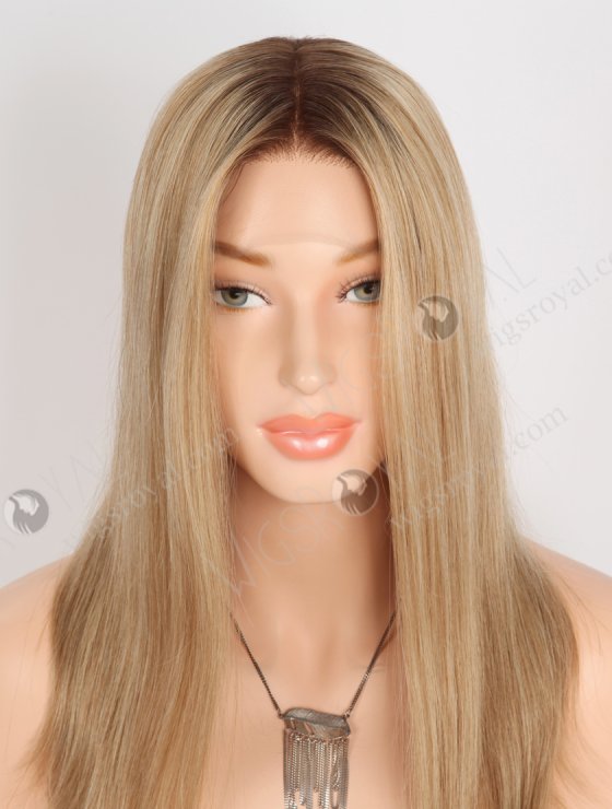 In Stock European Virgin Hair 14" Straight T4/8#/22#/60# MIXED Color Lace Front Wig RLF-08079-29022