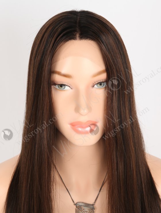 In Stock European Virgin Hair 16" Straight T1/3# With 1# Highlights Color Lace Front Wig RLF-08075-29002