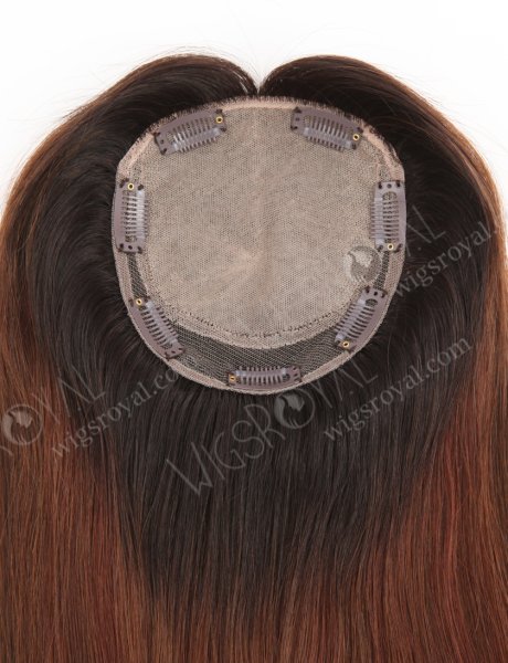 Most Realistic Hair Parting Ombre Color Human Hair Toppers For Thinning Hair WR-TC-107