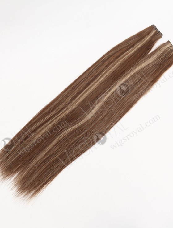 Cuttable Genius Weft Hair Extensions 18 Inch Premium Quality Brown with Blonde Highlights Human virgin Hair SGW-08007-29207