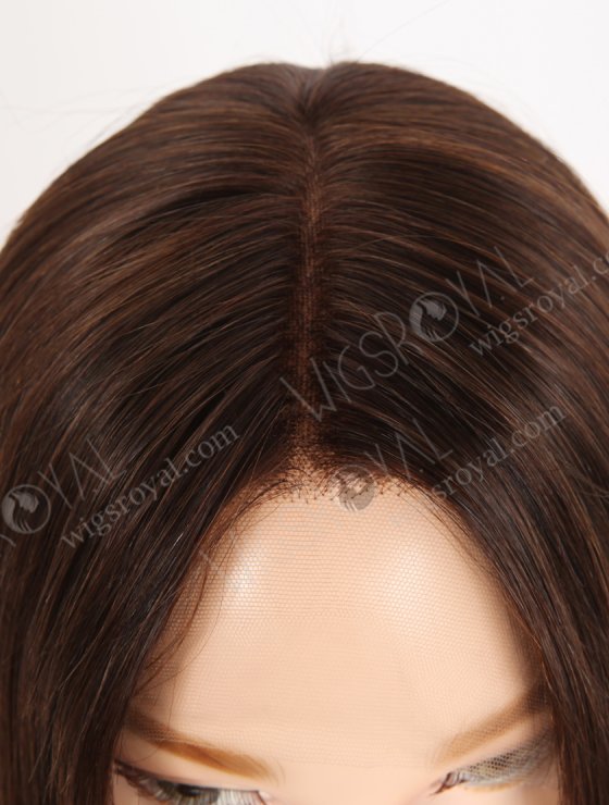 Medium Length Virgin Hair HD Melting Lace Front Wigs 16 Inch Straight Dark Brown Wigs for Beginners RLF-08055-29478