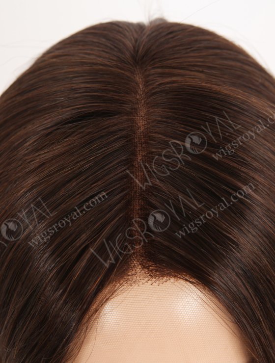 Medium Length Virgin Hair HD Melting Lace Front Wigs 16 Inch Straight Dark Brown Wigs for Beginners RLF-08055-29481