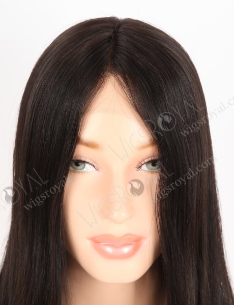 Straight Black Wig 14 In Natural Looking Tiny Knots Thick Hair Ends HD Lace Top Wig RLF-08051
