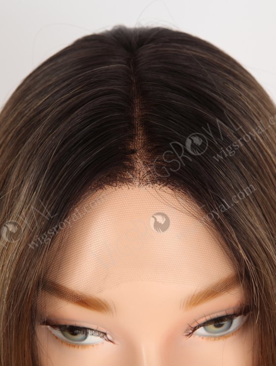 Gorgeous Dark Roots Long Brown Wig Luxury 20 Inch Real Human Hair Natural Looking Transparent HD Lace Top Wig RLF-08066-29432