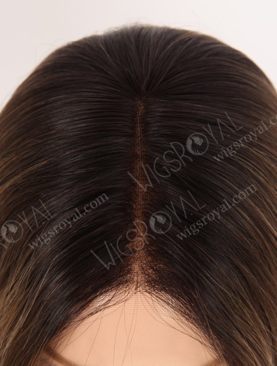 Gorgeous Dark Roots Long Brown Wig Luxury 20 Inch Real Human Hair Natural Looking Transparent HD Lace Top Wig RLF-08066-29433