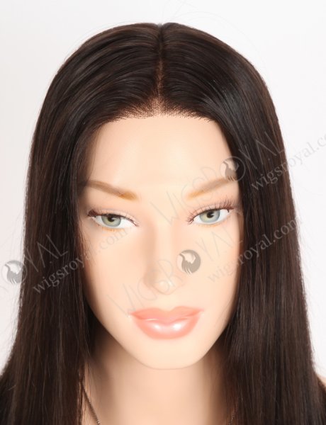 Realistic 14 Inch Darkest Brown 100 Human Hair HD Lace Front Wigs for Hair Loss RLF-08053