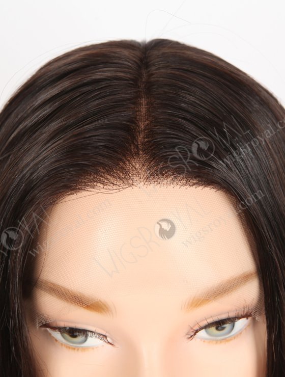 Realistic 14 Inch Darkest Brown 100 Human Hair HD Lace Front Wigs for Hair Loss RLF-08053-29492