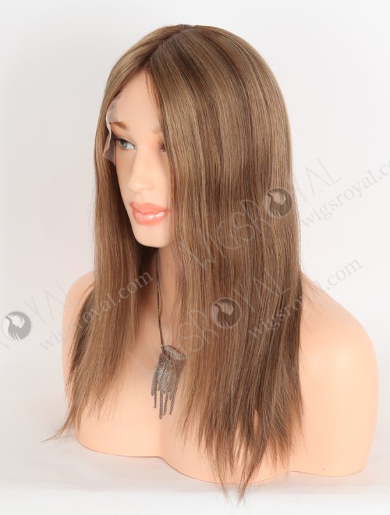 In Stock European Virgin Hair 14" Straight T4/8a/4/9# Color Lace Front Silk Top Glueless Wig GLL-08089-29528