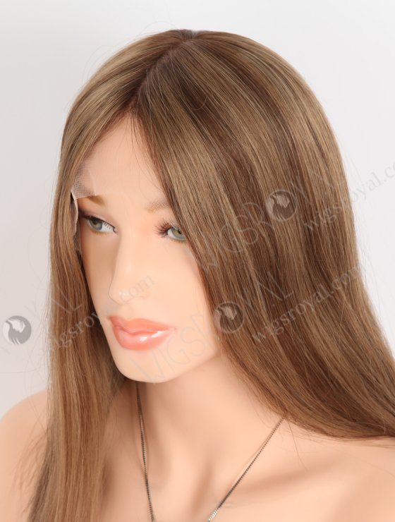 In Stock European Virgin Hair 14" Straight T4/8a/4/9# Color Lace Front Silk Top Glueless Wig GLL-08089-29533