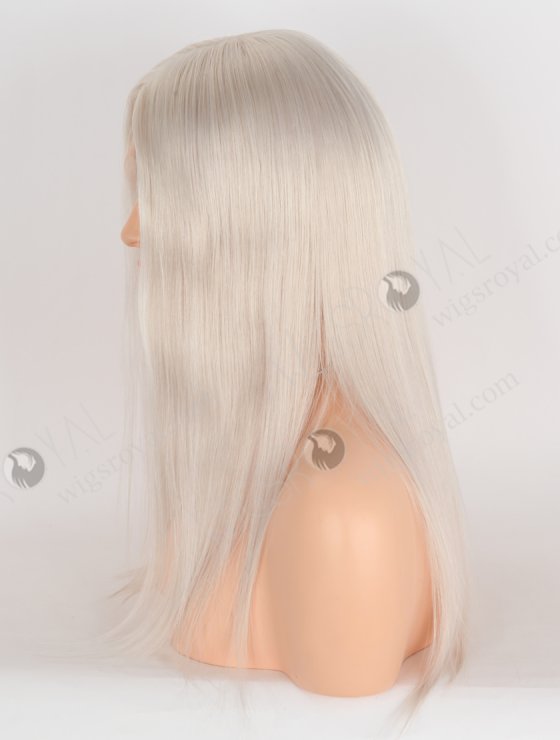 In Stock European Virgin Hair 16" Straight Platinum Gray Color Lace Front Silk Top Glueless Wig GLL-08083-29650