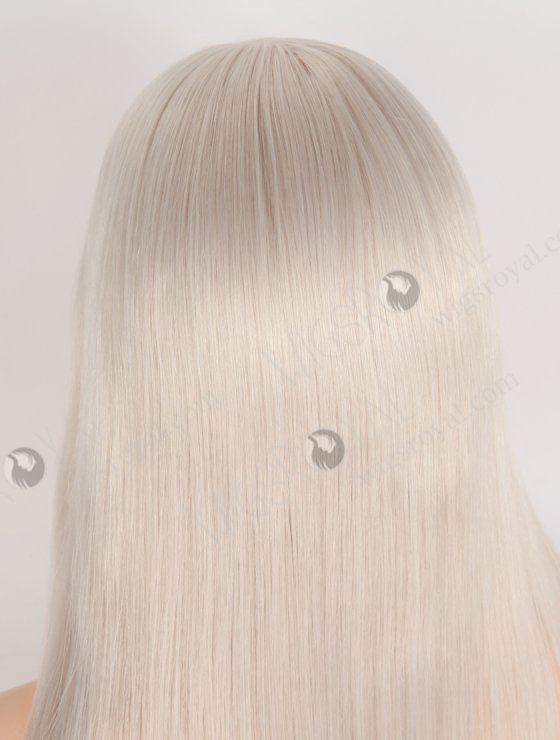 In Stock European Virgin Hair 16" Straight Platinum Gray Color Lace Front Silk Top Glueless Wig GLL-08083-29653