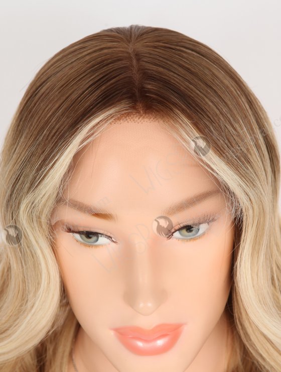 In Stock European Virgin Hair 12" Beach Wave T4/60/24/8# Color Lace Front Silk Top Glueless Wig GLL-08085-29675