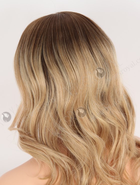 In Stock European Virgin Hair 12" Beach Wave T4/60/24/8# Color Lace Front Silk Top Glueless Wig GLL-08085-29684