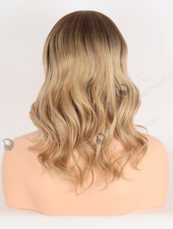 In Stock European Virgin Hair 12" Beach Wave T4/60/24/8# Color Lace Front Silk Top Glueless Wig GLL-08085-29685