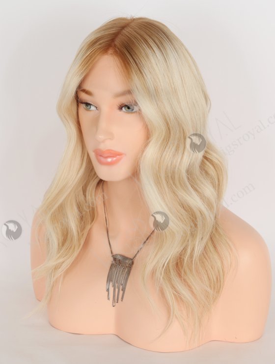 In Stock European Virgin Hair 14" Slight Wave T8/60/25/8# Color Lace Front Silk Top Glueless Wig GLL-08087-29663