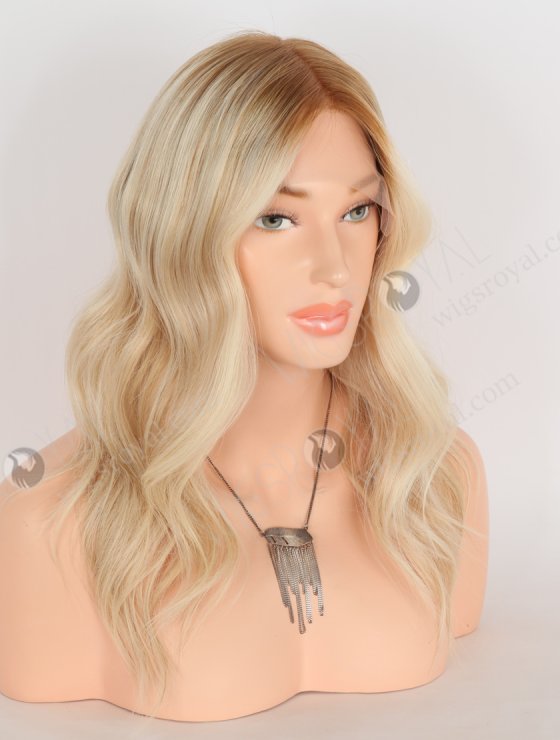 In Stock European Virgin Hair 14" Slight Wave T8/60/25/8# Color Lace Front Silk Top Glueless Wig GLL-08087-29664