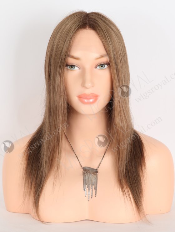 In Stock European Virgin Hair 12" Straight T4/8a/4/9# Color Lace Front Silk Top Glueless Wig GLL-08088