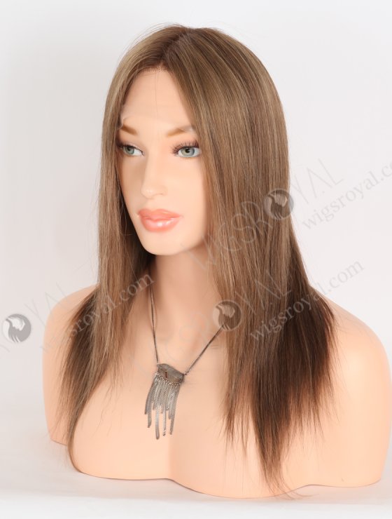 In Stock European Virgin Hair 12" Straight T4/8a/4/9# Color Lace Front Silk Top Glueless Wig GLL-08088-29693