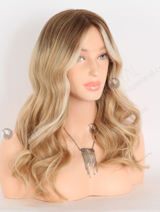 In Stock European Virgin Hair 16" Beach Wave T4/60/24/8# Color Lace Front Silk Top Glueless Wig GLL-08086-29705