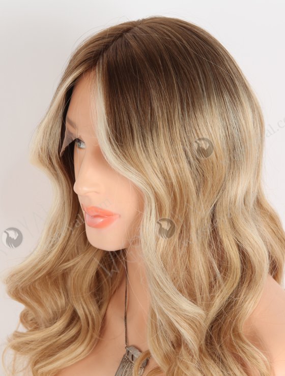 In Stock European Virgin Hair 16" Beach Wave T4/60/24/8# Color Lace Front Silk Top Glueless Wig GLL-08086-29707