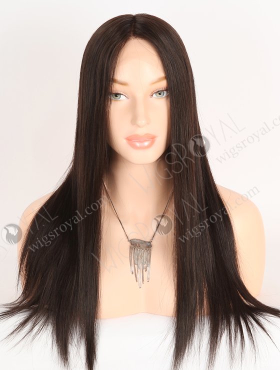 Natural Looking Small Cap HD Melting Lace Front Wig | High Quality 100 Human Hair 18 Inch Darkest Brown Wig RLF-08054-29724