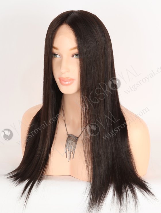 Natural Looking Small Cap HD Melting Lace Front Wig | High Quality 100 Human Hair 18 Inch Darkest Brown Wig RLF-08054-29725