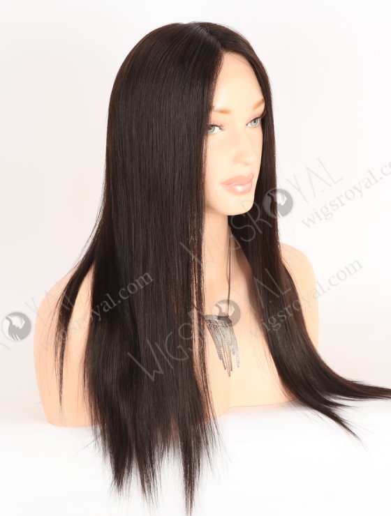 Natural Looking Small Cap HD Melting Lace Front Wig | High Quality 100 Human Hair 18 Inch Darkest Brown Wig RLF-08054-29727