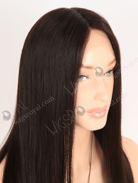 Natural Looking Small Cap HD Melting Lace Front Wig | High Quality 100 Human Hair 18 Inch Darkest Brown Wig RLF-08054-29726