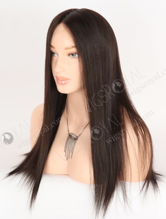 Natural Looking Small Cap HD Melting Lace Front Wig | High Quality 100 Human Hair 18 Inch Darkest Brown Wig RLF-08054-29728