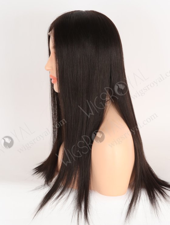 Natural Looking Small Cap HD Melting Lace Front Wig | High Quality 100 Human Hair 18 Inch Darkest Brown Wig RLF-08054-29730