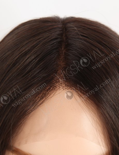 Natural Looking Small Cap HD Melting Lace Front Wig | High Quality 100 Human Hair 18 Inch Darkest Brown Wig RLF-08054