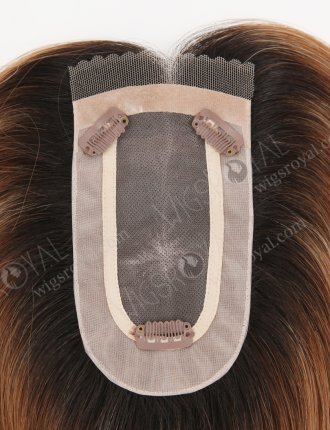 High Quality Remy Hair Toppers for Thinning Hair Stunning Brown Blonde Highlights with Natural Dark Roots Topper-118