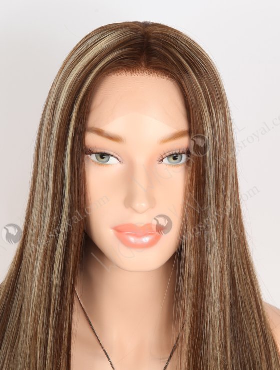 In Stock European Virgin Hair 18" Straight 4#/T4/27# Highlights Color Lace Front Wig RLF-08084-29756