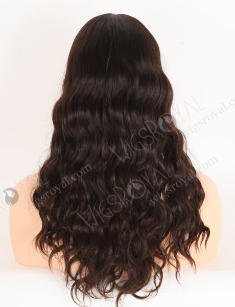 Jewish Kosher Lace Wig 18" All One Length Slight Wave Natural Brown Silk Top Jewish Wig WR-JW-014