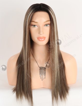 Amazing Darker Roots Brown Wig with Blonde Highlights | Undetectable HD Lace Front Glueless Wigs for Beginners RLF-08085