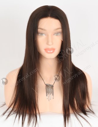 Best Raw Virgin Real Hair Silk Top Wigs for Women 18 Inch Natural Brown European Hair Transparent Lace STW-813