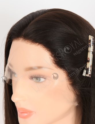 Best Raw Virgin Real Hair Silk Top Wigs for Women 18 Inch Natural Brown European Hair Transparent Lace STW-813